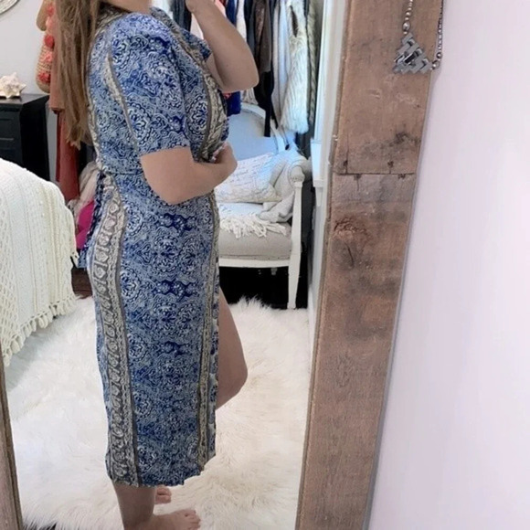 Vintage blue boho maxi dress size small - Picture 2 of 10